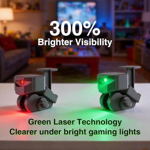 FunVision Green Laser Dart Throw Line - 360° Oche Toe Dart Line Marker with Rechargeable Lithium Battery & USB Power Line
