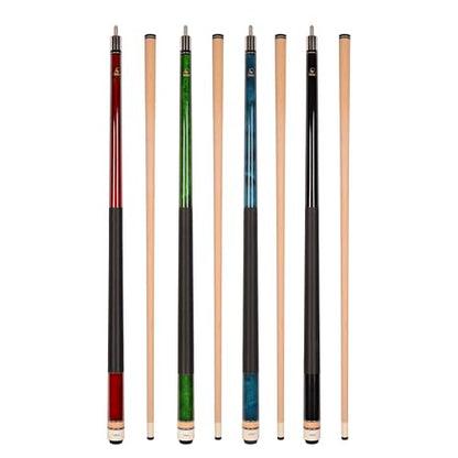 Set of Aska L2 Billiard Pool Cue Sticks, 58" Hard Rock Canadian Maple, 5/16x18 Joint, 13mm Hard Tip, Mixed Weights - style: Set of 4 Sticks