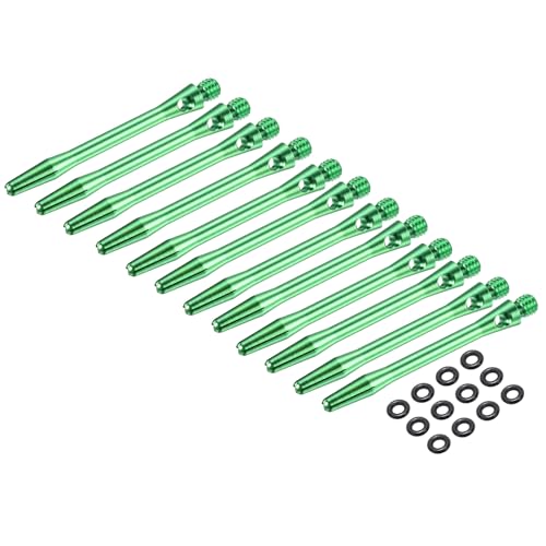 PATIKIL Aluminum Dart Shafts, 2BA Dart Stems Replacement Accessories with Rubber Rings for Steel Tip - color: Green, size: 45mm