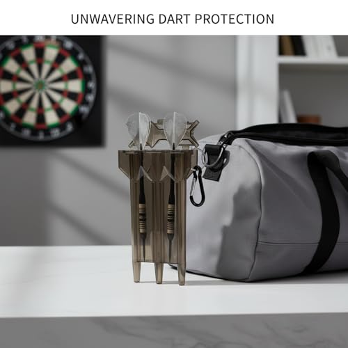 Hard Shell Dart Case for Soft Tip Darts, Durable PP Plastic Travel Protection, Holds 2 Darts (Black)