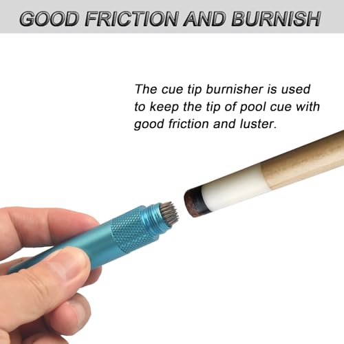 LAKE OF FIRE 3-in-1 Snooker/Pool Cue Tip Shaper with Repair Tool, Cue Tip Storage, and Billiard Chalk Holder - color: Blue