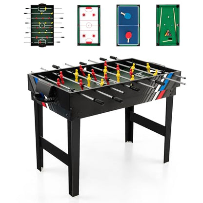 Goplus 4-in-1 Combination Game Table, 49'' Multi Game with Soccer, Air Hockey, Billiards, Pingpong Tabletop, Foosball, Pool Table for Home, Family Night, Adult Kids Gifts