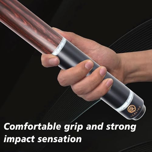 Carbon Fiber Pool Cue 58" with Pigskin Tip & Bakelite Ferrule, 2-Piece Low Deflection Billiard Cue Stick 19-20oz, Handmade for Pool/Black Eight & Nine Balls