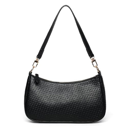 VODIU Clutch Tote Handbags with 2 Removable Straps and Zipper Closure Crossbody Bags Shoulder Purse Handbag for Women - color: B-black