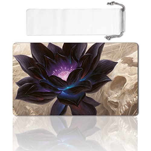 Board Game MTG Playmat Games Size 60X35 cm CCG Compatible for MTG CCG RPG Trading Card Game (Black-Lotus) - color: Black-lotus