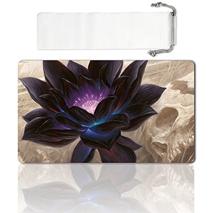 Board Game MTG Playmat Games Size 60X35 cm CCG Compatible for MTG CCG RPG Trading Card Game (Black-Lotus) - color: Black-lotus