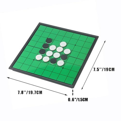 Mini Reversi (Othello) Board Game Set -7.8”, Magnetic Travel Folding Game, Family Fun Game/Gift for Kids (Mini Right Angle Style) - style: Mini Right Angle Style