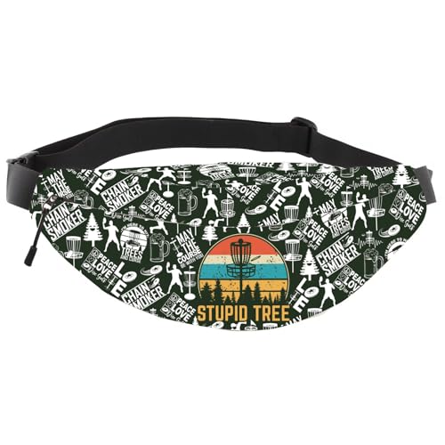 Disc Golf Lover Gift Disc Golf Accessories Stupid Tree Disc Golfing Fanny Pack Sport Player Waist Bag (Stupid Tree WB)