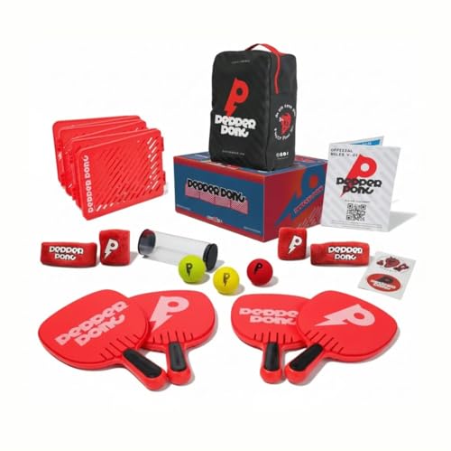 Pepper Pong Ping Pong, Reinvented | Any Surface, Indoor or Outdoor Portable Paddle Sport| 3-Speed Foam Balls, 4 Premium Paddles, Free-Standing Net, Carry Bag: Whisper Quiet, 60-Sec Setup