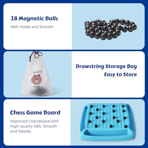 Magnet Game, Board Game for Kids 8-12, Magnetic Games for Kids and Adults Family Game Night, Gift for Kids, Teen, Adult, 2-4 Players (Blue) - color: Blue