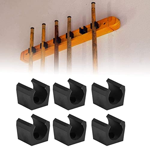 6pcs Billiards Snooker Cue Locating Clip Holder Plastic Billiards Pool Single Holder Mini Rod Organizer for Pool Cue Racks Set