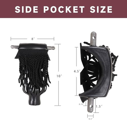 GSE Games & Sports Expert Set of 6 Heavy Duty PU Leather Billiard Pool Table Pockets, Billiard Pool Table Accessories (Several Colors & Styles Available) - color: Black - Fringe