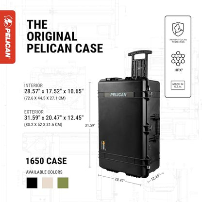 Pelican 1650 Case With Foam (Black) - color: Black, style: With Foam