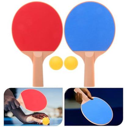 Outdoor Table Tennis Bat Kit with Plastic Elastic Pong Balls Ergonomic Grip Paddles for Performance and Comfortable Play for Outdoor Pong Games and Competitive Matches