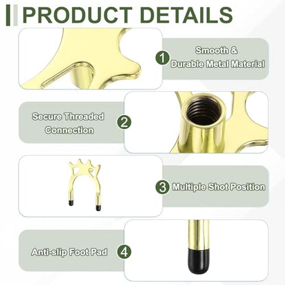 Billiard Bridge Head, Pool Cue Stick Bridge Screw-on Metal Cue Rests Billiard Accessories - color: Gold/Silver, style: High Fork with Rubber Sleeve