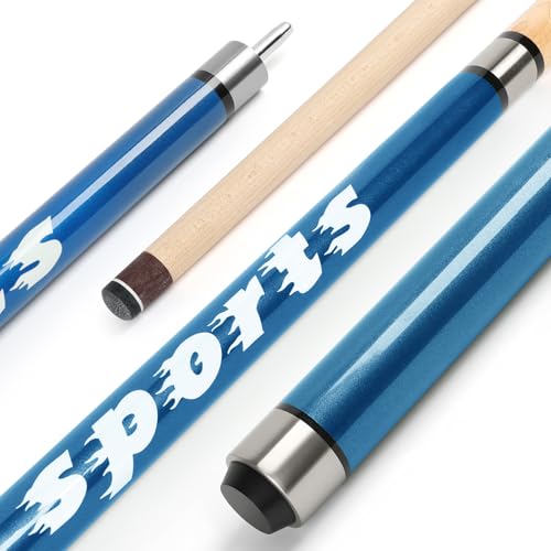 "Sports" Series Jump Break Cue 2-in-1 , 21-28 Oz Break Cue with 14mm Fiberglass Tip ,Professional 58'' Jump Cue Stick Set with Billiards Gloves and Chalks for Powerful Breaking and Skillful Jumping. - color: Blue, size: 23 oz