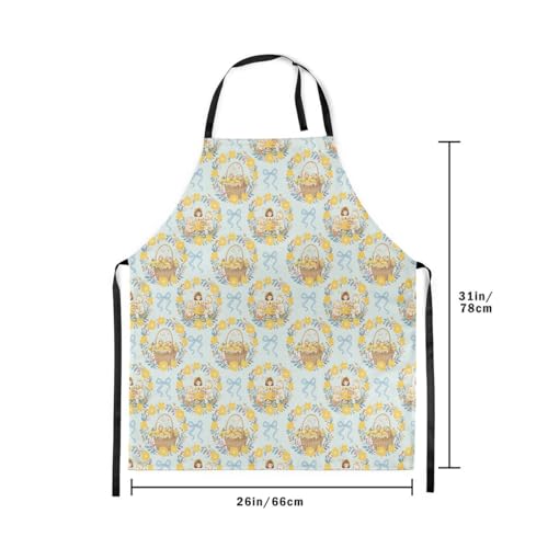 Castle Fairy Cute Rabbit Deer Kitchen Apron - color: Bow Blue Yellow