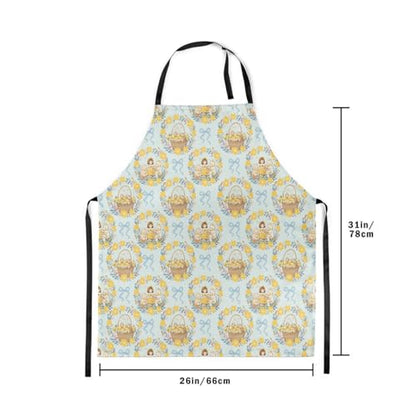 Castle Fairy Cute Rabbit Deer Kitchen Apron - color: Bow Blue Yellow