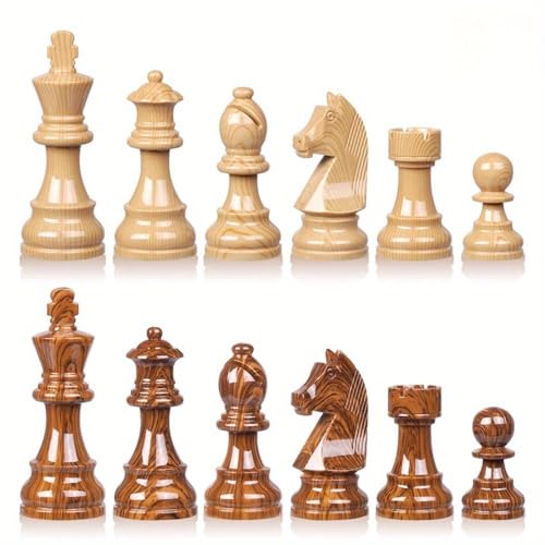 20" Extra Large Folding Chess Set - Walnut Wood Board & Weighted PVC Pieces - Portable Tournament Game for Adults, Travel, Gifts (Perfect for Beginners & Adults)