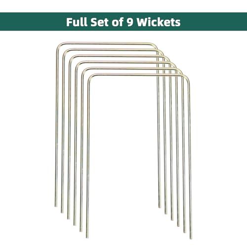 Deluxe Croquet Wickets, 9 Colorful Square Arrow Wickets - 10.6" x 6.7" Replacement Set for Six Players Croquet Sets - size: Deluxe Size