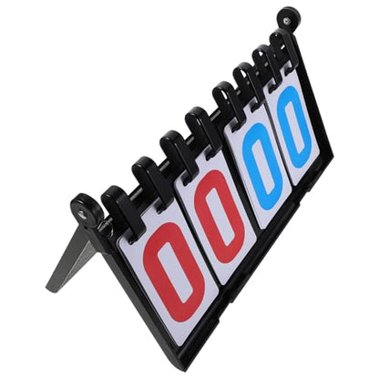 BESPORTBLE Portable Tabletop Sports Scoreboard 4-Digit Flip Score Keeper Thick Plastic Shell for Basketball Volleyball Tennis Baseball Games and Referee Use