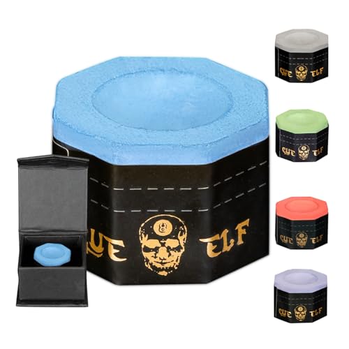 CUEELF Pool Chalk Premium Pool Cue Chalk Billiard Pool Stick Chalk Billiards Chalk-Blue,Green,Pink,Purple or Grey - color: Octagon-Blue