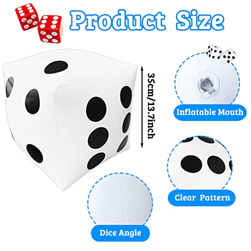 3Pack 13 Inch Jumbo Inflatable Dices,Fun Giant Large Inflatable Dice for Indoor Outdoor Board Game,Pool Party,Lawn Floor Games