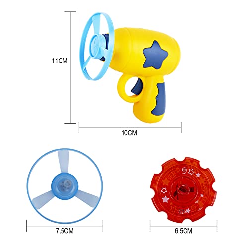Berry President Flying Saucer Toy, Flying Disc Launch Playset with Rotating Flash Light, Indoor Outdoor Twist Shoot Toy for Kids Aged 3 Years Old & Up (Yellow) - color: Yellow