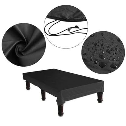 Waterproof Billiard Table Dust Cover Protector Furniture Black Accessories(285x158x20cm) - size: 285x158x20cm