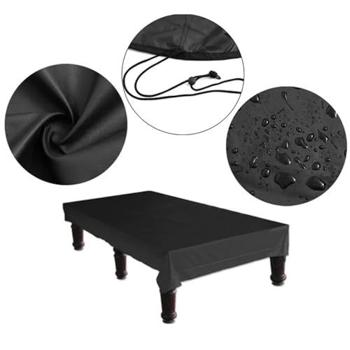 Waterproof Billiard Table Dust Cover Protector Furniture Black Accessories(245x140x20cm) - size: 245x140x20cm