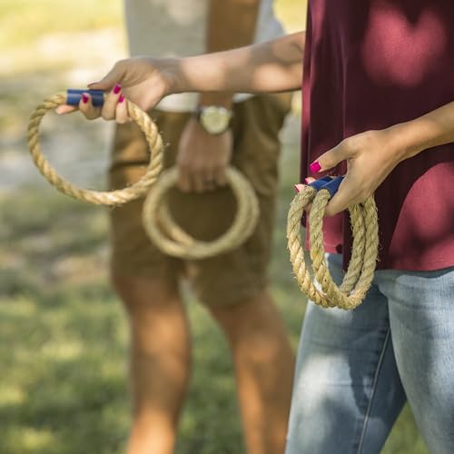 Triumph Sports Triumph Premium Wooden Quoit Set - Includes 2 Targets and 6 Sisal Rope Rings