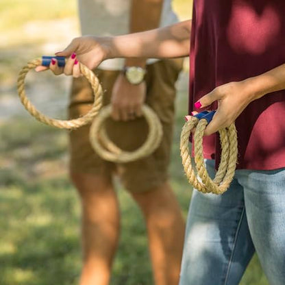 Triumph Sports Triumph Premium Wooden Quoit Set - Includes 2 Targets and 6 Sisal Rope Rings