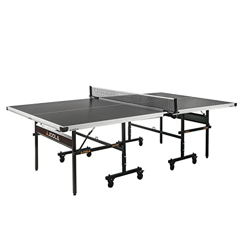 JOOLA Inside Professional MDF Indoor Ping Pong Table with Quick Clamp Table Tennis Net and Post Set - 10 Minute Easy Assembly - Tournament Quality - Foldable with Single Player Playback Mode - color: 15mm Grey