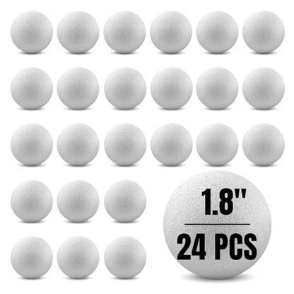 Hygloss Round Foam Balls for Crafts - 2-Inch White Craft Foam (XPS) for Arts Small Foam Balls for School Projects and DIY Crafts - Round Balls - 24 Pack of Foam Craft Spheres - size: 1.8-Inch, style: 24 Pieces