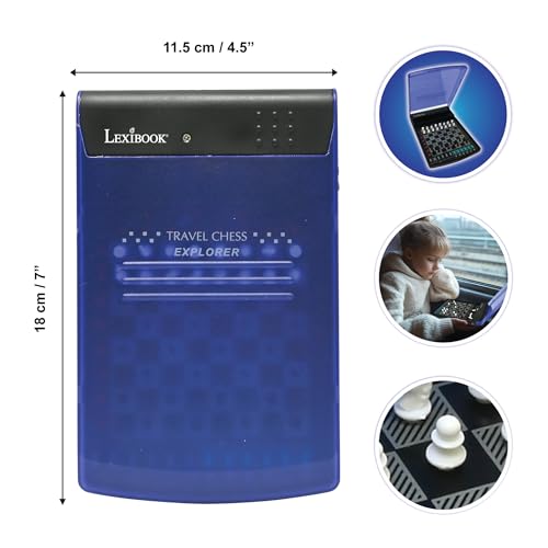 Lexibook, Electronic Travel Chess Set, 32 Pieces, 64 Difficulty Levels, 1 to 2 Players, Strategy Game, Family Board Game, LCG500 - style: LCG500