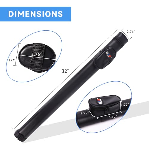 GSE Games & Sports Expert Billiard Cue Cases, 1x1 Deluxe Hard Billiard Pool Cue Stick Carrying Case, Pool Billiards Accessories (Several Colors Available) - color: Deluxe - Black