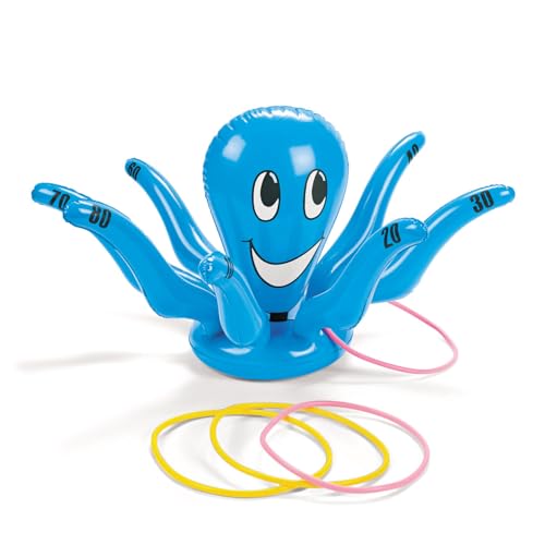 Fun Express Inflatable Octopus Ring Toss Game - Under The Sea Party Decorations & Birthday Party Games for Kids 3-12 | Indoor Outdoor Yard Games | Inflatable Carnival Games for Family Fun