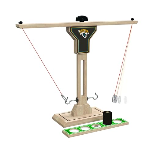 Wild Sports NFL Jacksonville Jaguars Wooden Ring Swing Battle - Head-to-Head Ring Toss Hook & Ring Game for NFL Fans