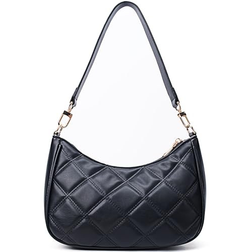CYHTWSDJ Shoulder Bags for Women, Cute Hobo Tote Handbag Mini Clutch Purse with Zipper Closure - color: Black Lg-g