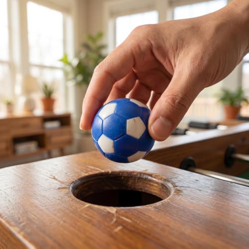 Kisangel 6pcs Mini Foosball Balls - Blue Table Soccer Ball Replacements Mini Foosball 36mm for Tabletop Football Game Kids Indoor Sports Game Night