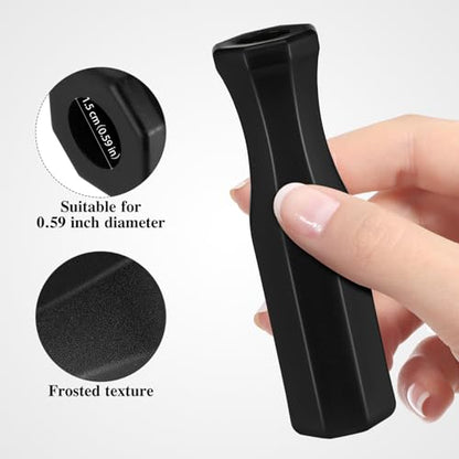 4PCS Foosball Table Handle Grip Replacement, Black Plastic Soccer Rod Handles, Octagonal Table Football Grip for Mini Foosball Tabl·e Accessories 4.53"
