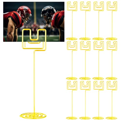 Gersoniel 12 Pcs Football Centerpieces for Table Football Goal Post Decoration 8.66 Inch Picture Holder Party Table Number Holders Picture Display Stands for Sports Themed Birthday Party Supplies