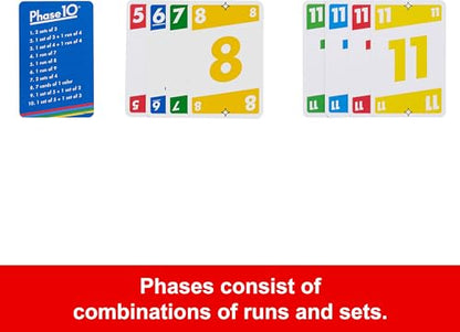 Mattel Games Phase 10 Card Game with 108 Cards, Makes a Great Gift for Kids, Family or Adult Game Night, Ages 7 Years and Older (Amazon Exclusive) - style: Phase 10