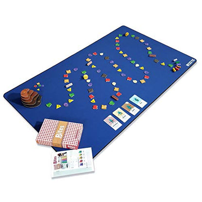 Board Game Playmat [3'x5'/Thick Super Cushioned/Stitched Edge/Water Resistant] with Carrying Case - for Tabletop Board Games, Card Games, RPG Games (Medium, Blue) - color: Blue, size: Medium (3'x5')