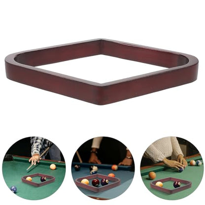 Pool Table Ball Rack Nineball Setup for Home Entertainment Versatile Wooden Triangle with Elegant Rhombus Shape and Clubs