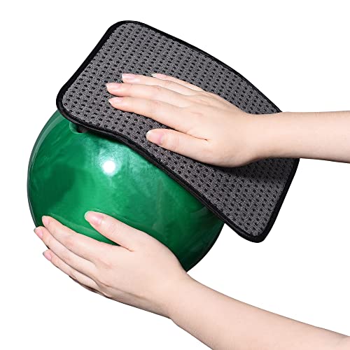 BROYEUR 2PCS Bowling Seesaw Bag and Bowling Shammy Pad,Microfiber Bowling Ball Towel Bowling Cleaning Shammy Pad,Bowling Ball Sling Seesaw Polisher Set