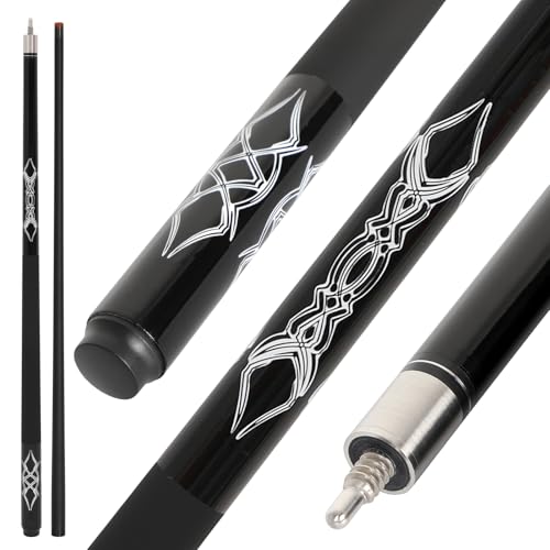 Fiberglass Pool Cue Stick 19-21 oz, 58 inch Billiard cue for Professional Adult Player - color: Black 21oz