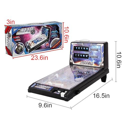 Tabletop Pinball Machine Retro Electronic Pinball Ball Shooting Game Children's Electronic Pinballs Game Machine Toy with Lights and Sounds