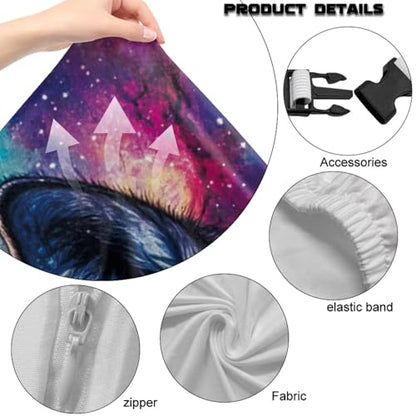 Wolf Galaxy Print Computer & Gaming Chair Slipcover Dust-Proof Elastic Game Chair Cover with Armrest Covers Easy to Install Universal Fit Office Desk & Racing Computer Gamer Chairs - color: Multi - Wolf Galaxy