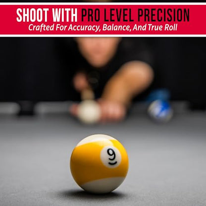 GoSports Regulation Pool Balls Set Premium Billiard Ball Set of 16 for Pool Table Professional Cue Balls for Pool Billiards 57mm Resin Pool Table Balls